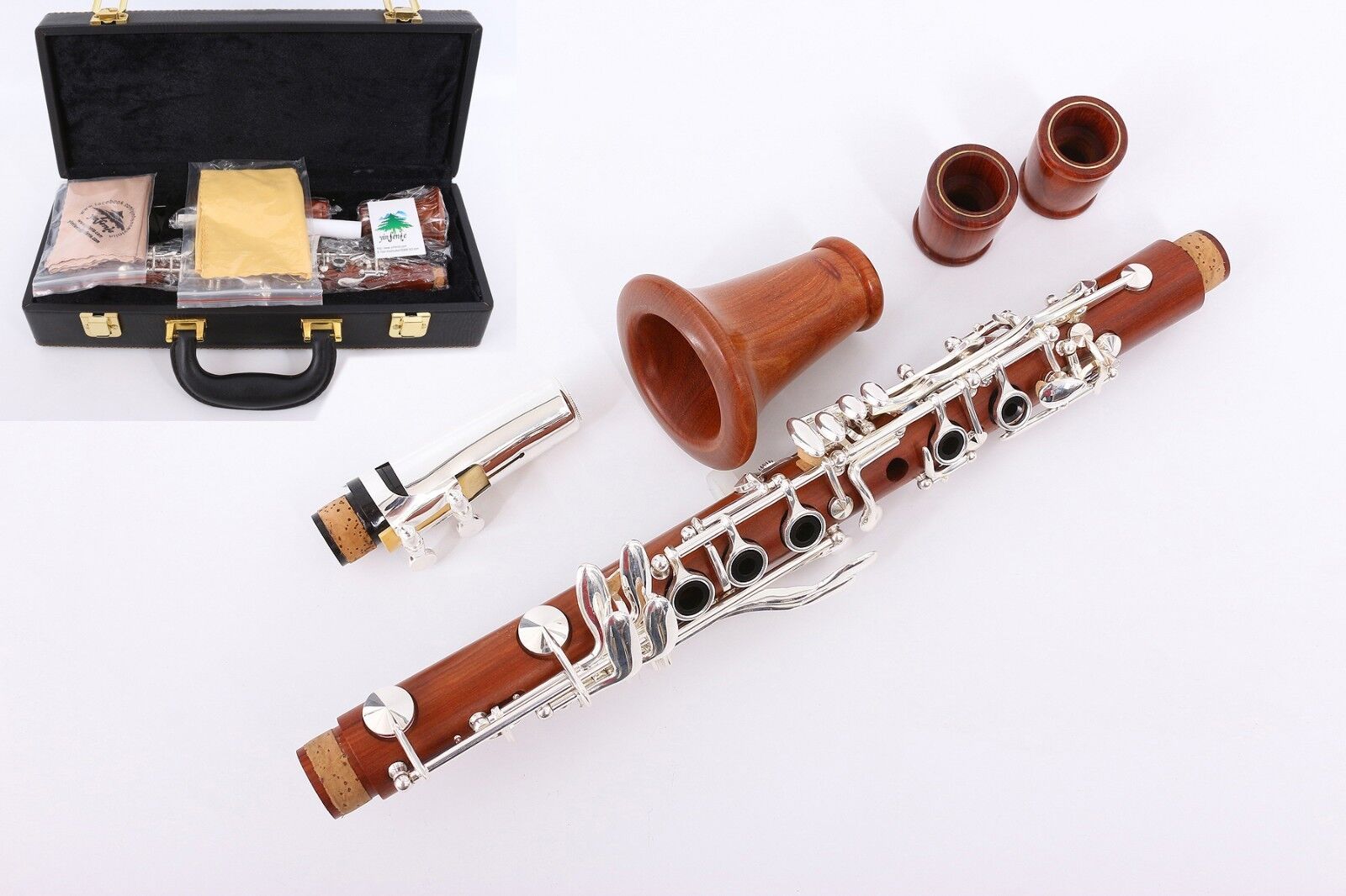 Professional Clarinet Rosewood Eb Key Clarinet E flat Good Sound Case 2 Barrels