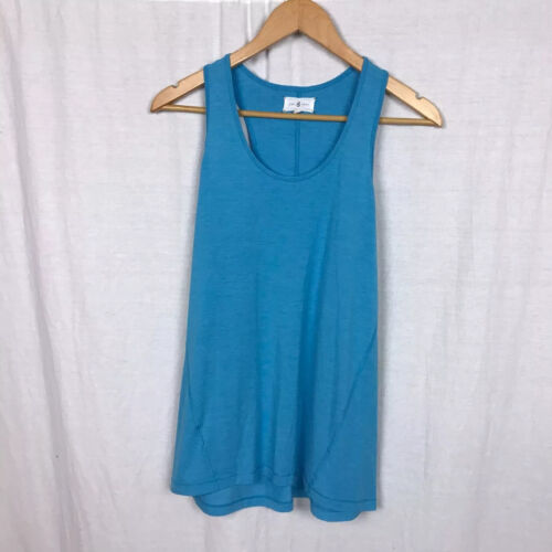 Lou & Grey Women's Scoop Neck Racerback Tank Top Solid Blue Casual Size Small