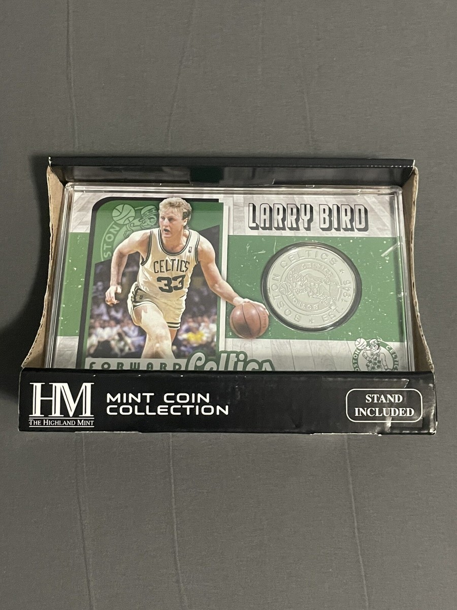 New Highland Mint NBA Boston Celtics Larry Bird Silver Coin Card