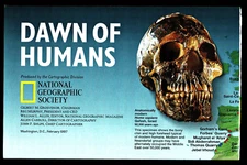 ⫸ 1997-2 February DAWN OF HUMANS National Geographic Map Evolution of Man - A1