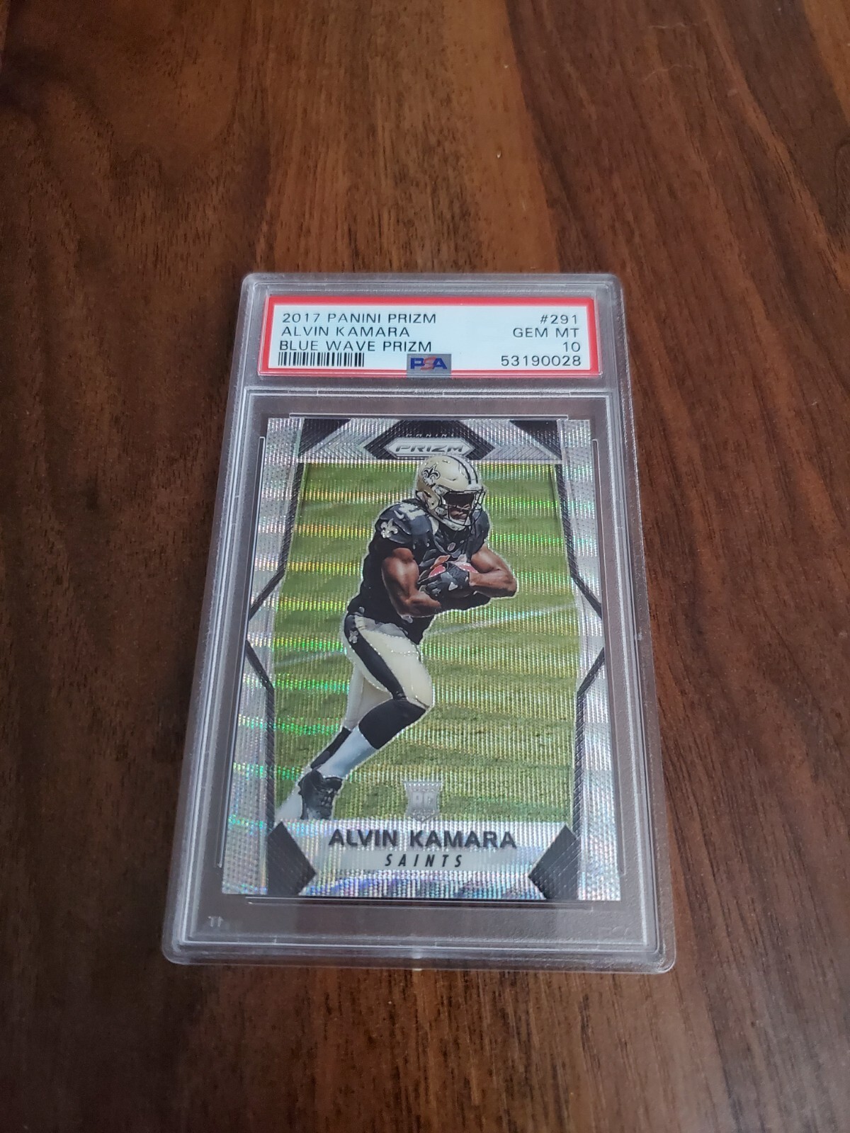 2017 Prizm Alvin Kamara Blue Wave 291 RC PSA 10 #131/149