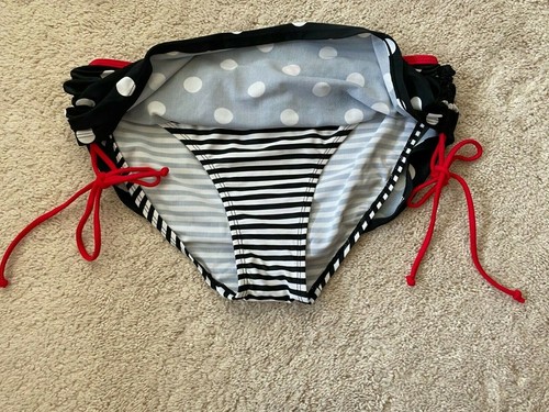 Ibiza set 2 pezzi costume da bagno nero bianco a pois top e fondo - Foto 4 di 9