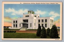 Memphis Tennessee TN Admin Bldg Municipal Airport Curt Teich Linen Postcard 1940