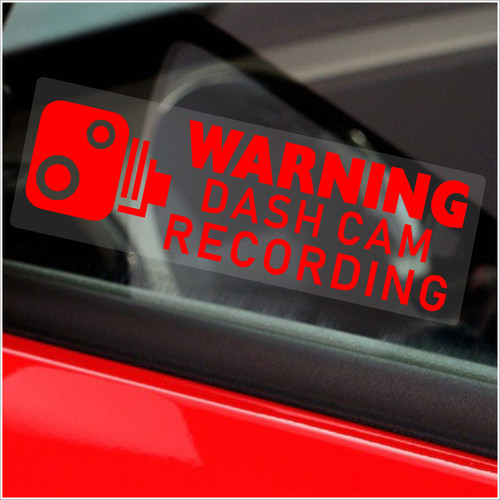 5 x Stickers Warning Dash Cam Recording Signs CCTV Window Car Taxi Security RED