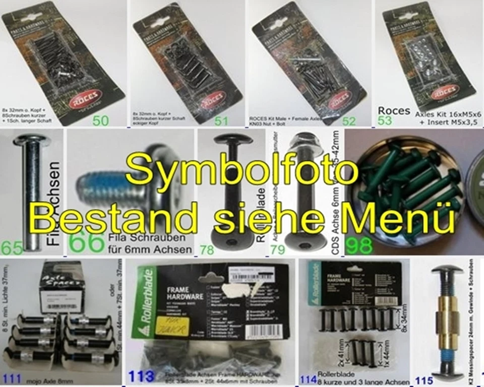 MARKENHERSTELLER Spacer Achsen Nr. 64-141 K2 Rollerblade Scrash FILA Senate Salomon OUT Bauer