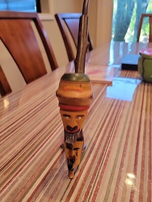 Vintage Italy Hand Carved Two Headed Wood Pipe Niagara Falls Canada 