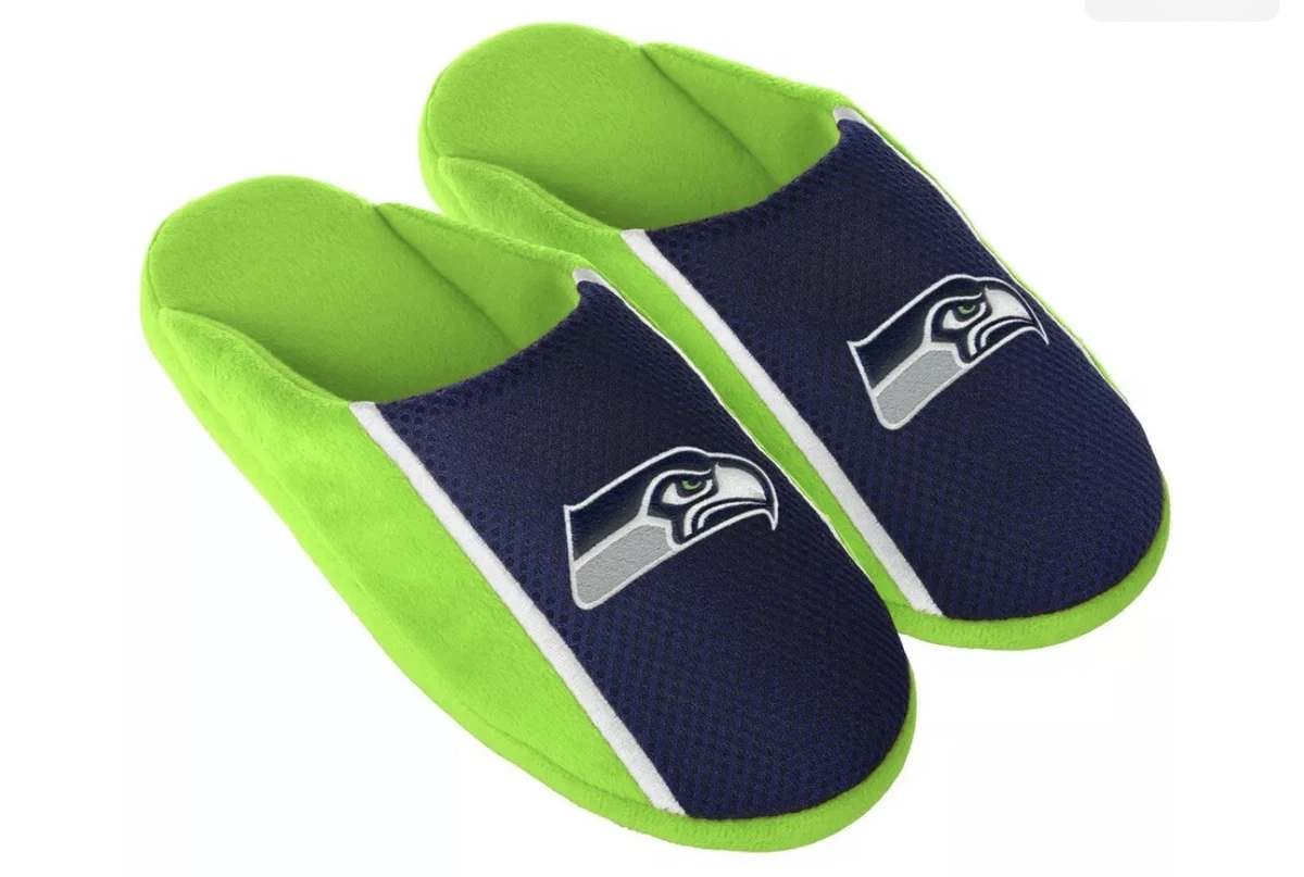 Seattle Seahawks mens medium jersey fabrick slippers foco 9 10 eBay