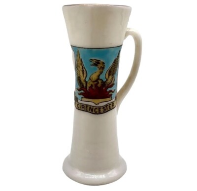 Vintage W.H. Goss Cirencester Crested Vase Double Handled Ancient Tyo Model 2.5 