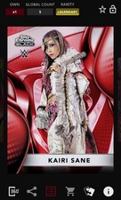 WWE Topps Slam Chrome Black DIGITAL Kairi Sane Red Legendary 5 CC DIGITAL