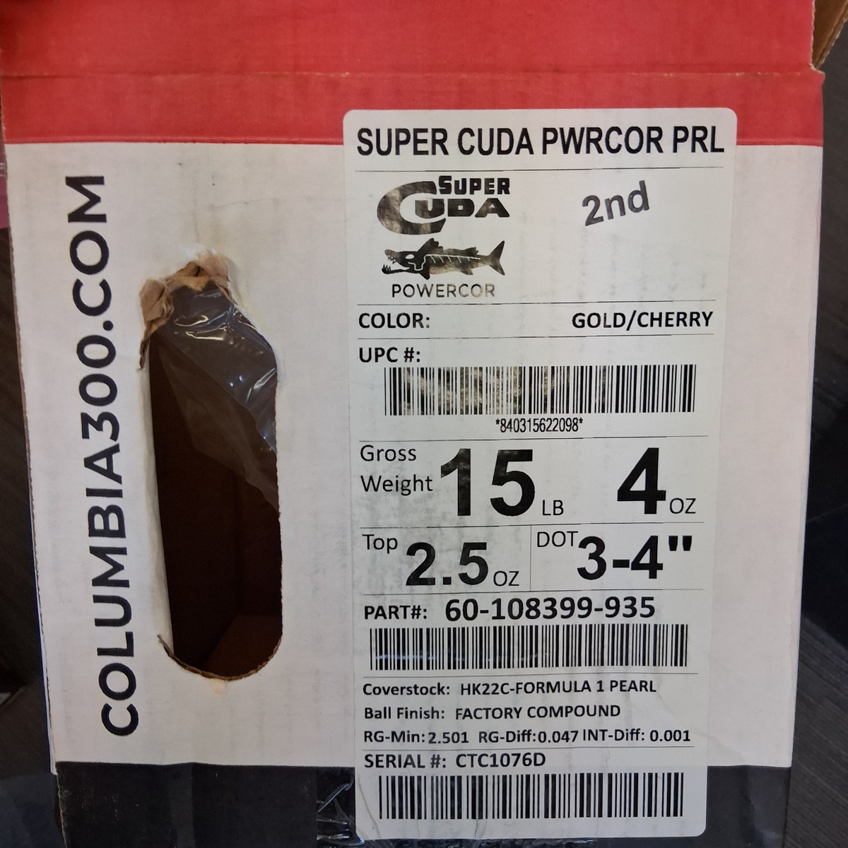 Columbia 300 Super Cuda PowerCOR Pearl BOWLING ball 15 lb new in Columbia 300 Super Cuda PowerCOR Pearl BOWLING ball 15 lb new in