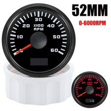 252mm Tachometer 0-6000 Rpm Tacho Gauge With Lcd Hour Meter For Car Boat Truck
