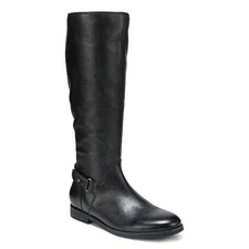 Vionic Rochelle Tall Boot Black Leather Women’s Medium Calf Zip Orthotic Comfort