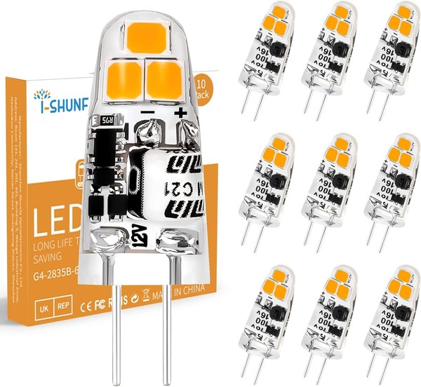 I-SHUNFA 10Er Pack G4 1.2W LED Lampen Warmweiss 3000K Ac/Dc 12V LED Birnen-image