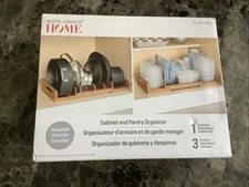 Seville Classics Home Expandable Bamboo Brown Cabinet And Pantry Organizer M46D