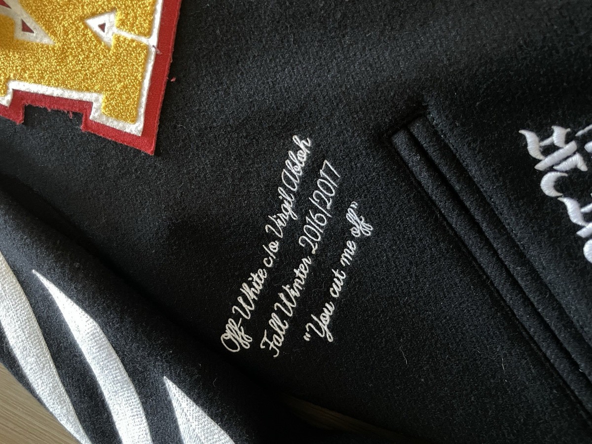 Off-White Virgil Abloh FW16/17 Casual Wool Varsity Jacket Size M