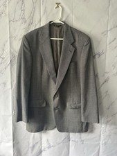 VINTAGE EVAN PICONE HOUNDSTOOTH BLAZER SPORT COAT SUIT JACKET MENS 42 GRAY