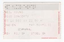 Neil Young 12/10/89 Amsterdam Netherlands Het Muziektheater Rare Ticket Stub