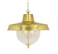 Pendelleuchte AußEn Maritim Messing Glas IP43 Rund D: 41 Cm In 4X E27 Lampe