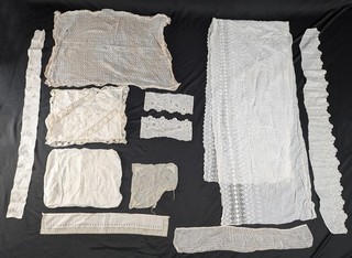 Mixed Lot Antique Vintage Embroidered Whitework Pillow Cases / Off Cuts etc..