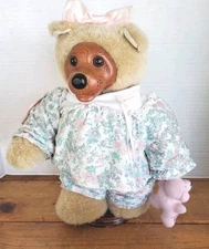  Raikes Bears Courtney Bear Wood Face And Feet With Pink Baby Bear 1990 