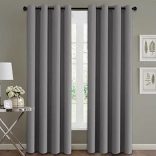 H.VERSAILTEX Blackout Room Darkening Curtains Window Panel Drapes - (Grey Color)