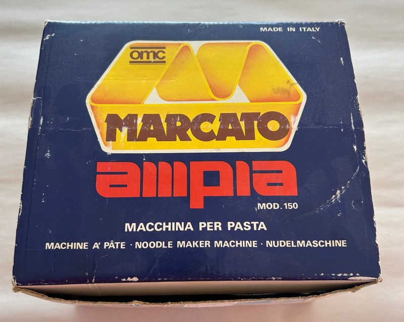Marcato Ampia 150 Pasta Machine Maker w/Clamp & Hand Crank – Made in Italy