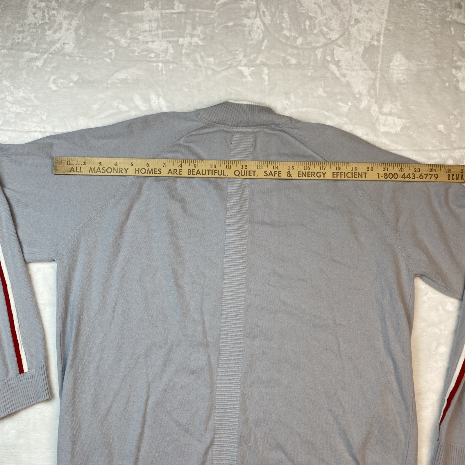 Adidas Mens L Stretch 1/4 Zip Sweatshirt Pullover Gray w Red & White thumbnail 11
