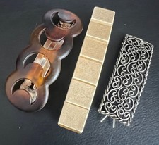 Lot of 3 Vintage Silver Shell Hair Claw Clip Mid-20 Century Hair Clip Barrette