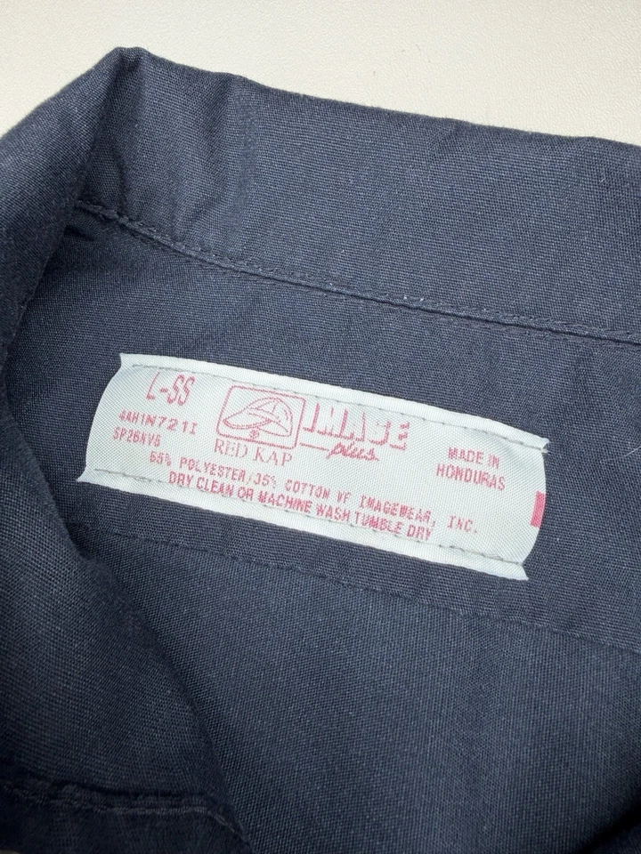 Camisa de Trabajo Vintage Roja Kap Frito Lay Chips Botones a Presión Años 80 Azul Marino | L Foto 4 de 4