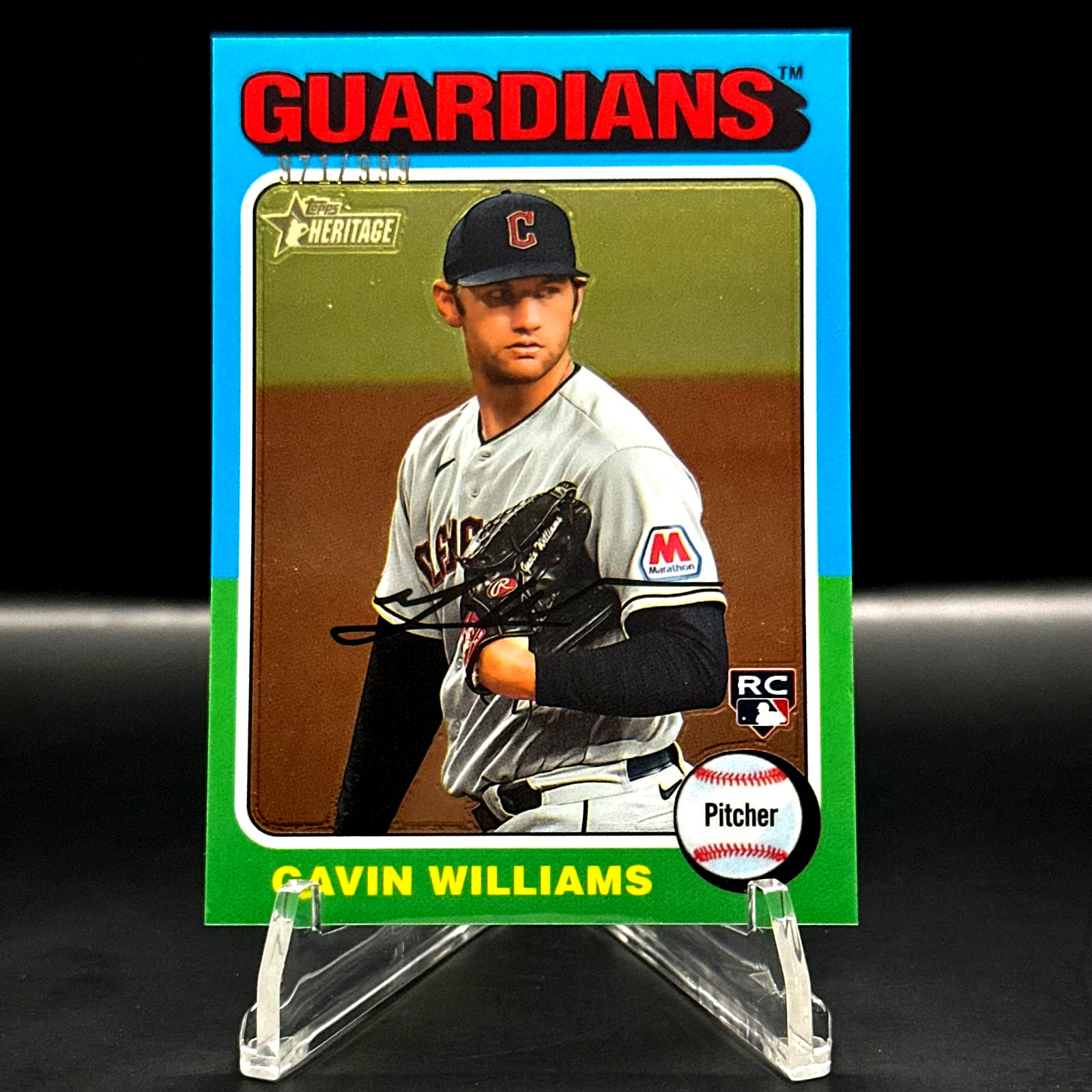 2024 Topps Heritage GAVIN WILLIAMS #489 RC Rookie Card Chrome /999 - Guardians