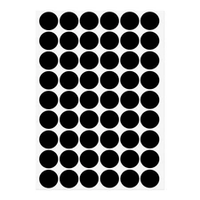1 Sheet/54Pcs 21mm Dia PVC Self Adhesive Screw Hole Cover Stickers, Black