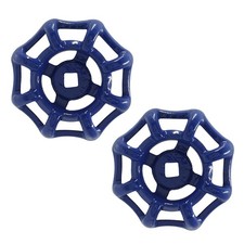 BokWin 2PCS Metal Outside Faucet Round Wheel Handle 6x6mm Water Spigot Blue