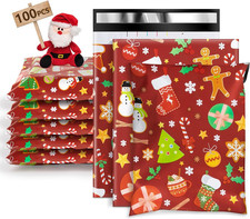Christmas Poly Mailers 10x13, 100PCS Plastic Shipping Bags, Mailers Poly Bags fo