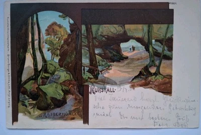 Kuhstall & Räuberhöhle, Sächsische Schweiz, Litho, Schandau, 1903 - Bild 1 von 2