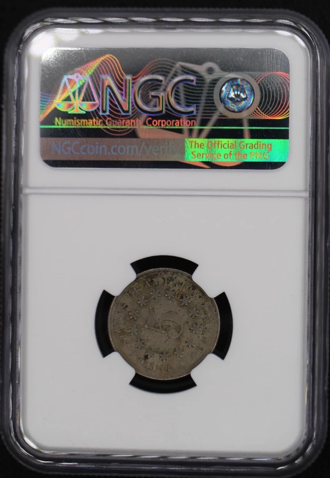 1867 5c Shield Nickel NO RAYS NGC AU50 (075LAD) - Image 3 of 4