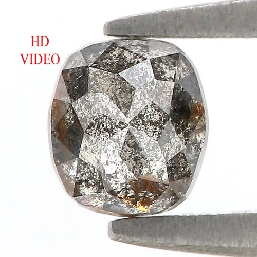 0.53 CT Natural Loose Cushion Cut Diamond 4.85 MM Salt And Pepper Diamond L3603