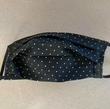 Black Background with White Dots. Mask.Pleats. Reuse.Cotton
