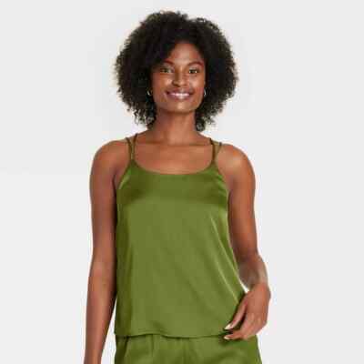 Auden Women's Satin Cami Top Green Size Small | eBay