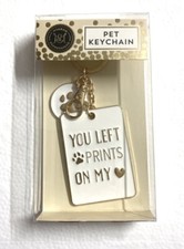 Modern Expression Dog Pet Key Chain in gold plated. NEW with Free Shipping
