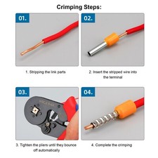 100PCS Insulated Round Tube Terminal Copper Crimp Connector for 8AWG Electrical