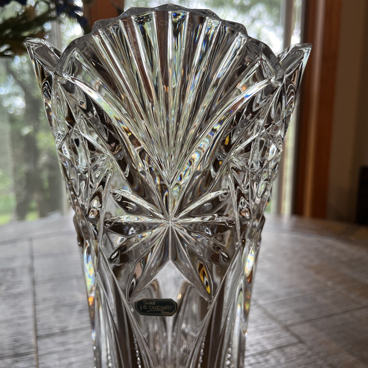 JG Durand Cristal D'Arques Cut Lead Crystal Vase France 11.75