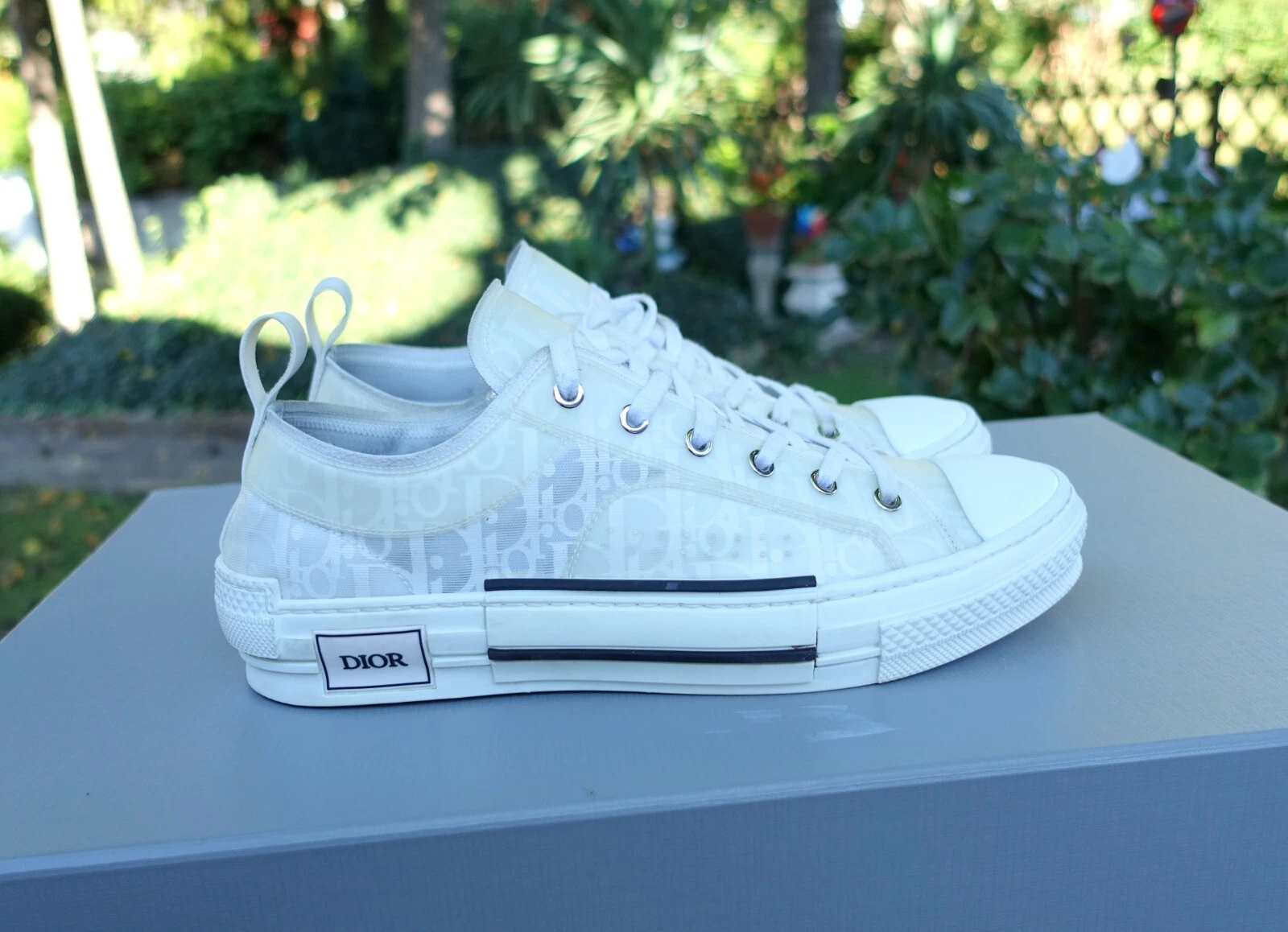 DIOR SHOES 44 1/2 shoe sneaker sneakers white low top b23 oblique