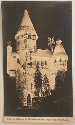 1930s Magic Unique Ginger Bread Castle by Joseph Urban Hamburg New Jersey RPPC