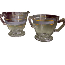 Cafetera Kent Vacuum vintage de vidrio plato de crema y azúcar.