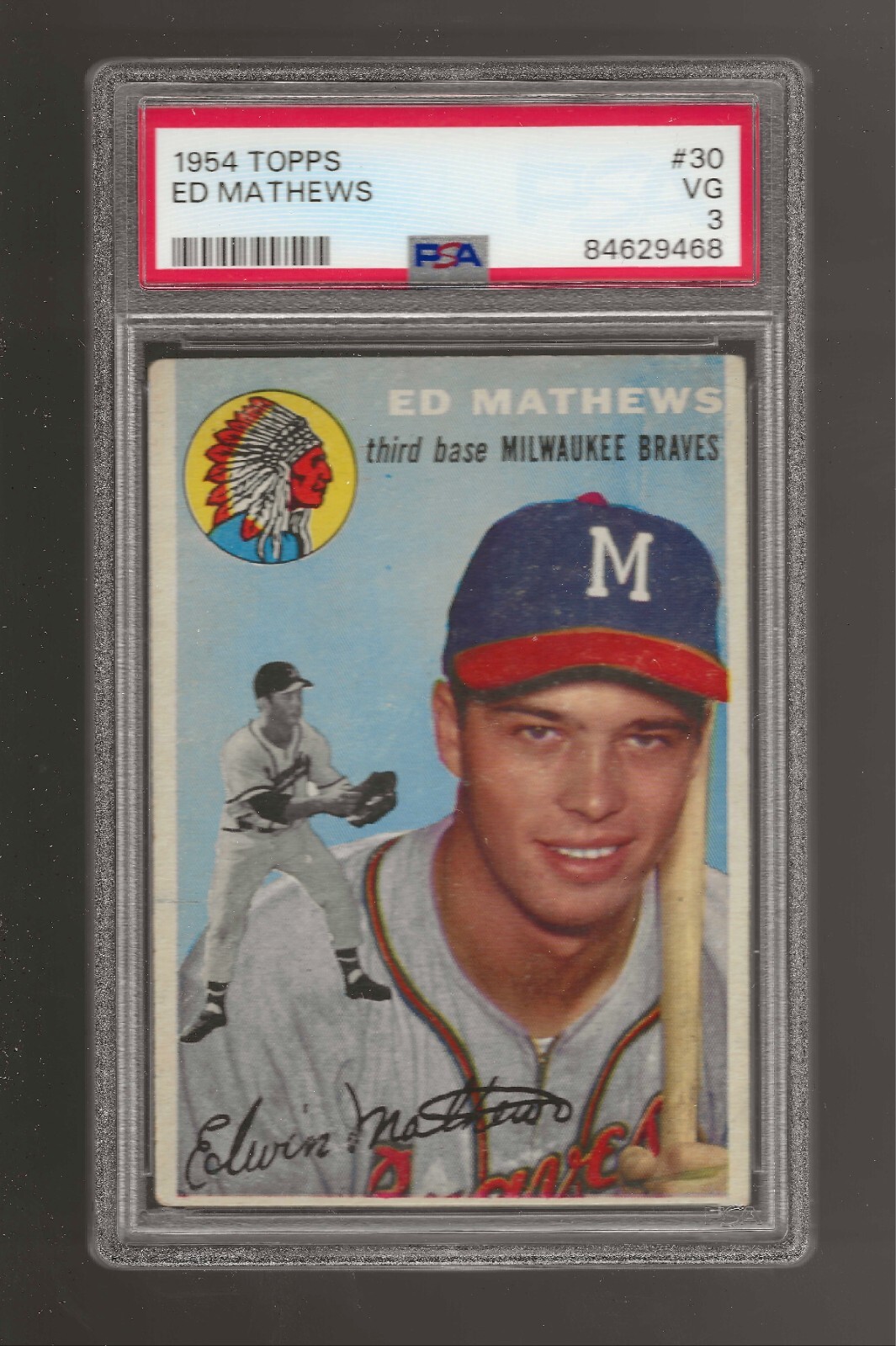 1954 Topps Eddie Ed Mathews #30 HOF PSA 3 VG