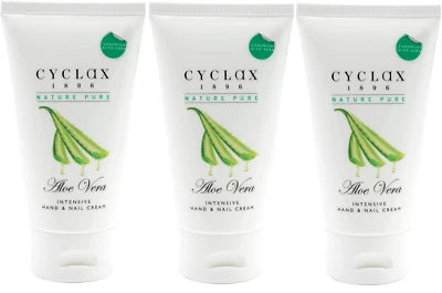3x Cyclax Nature Pure Aloe Vera Intensive Hand & Nail Cream 75 ml EXPIRY 09/25