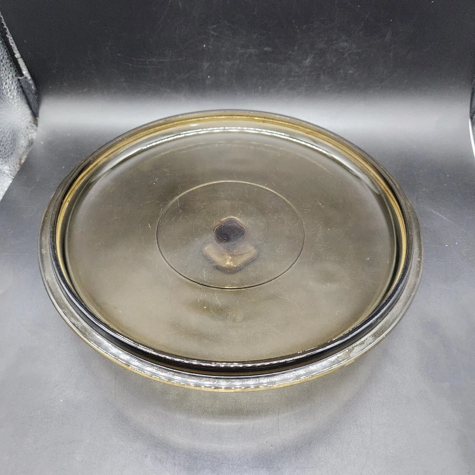 Vintage Anchor Ovenware Round Casserole Dish Lid Brown Glass 1037 USA LID ONLY - Image 2 of 4