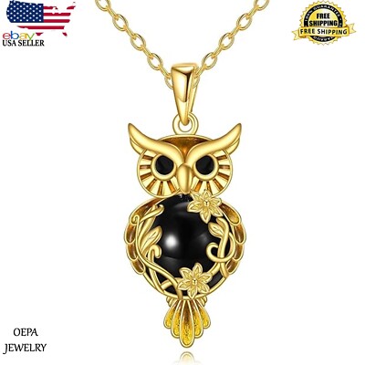 Owl Necklace for Women 925 Sterling Silver Owl Gifts Cute Animal Owl Necklace