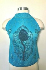 Ladies Sleeveless Sequin Bead Top, Ballroom, Blue, Approx Sz 2-4, NWD