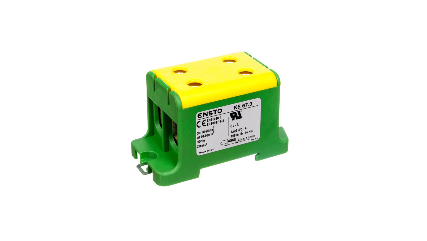 Distribution terminal yellow/green Al/Cu 16-95 mm2 KE-67.3 /T2UK
